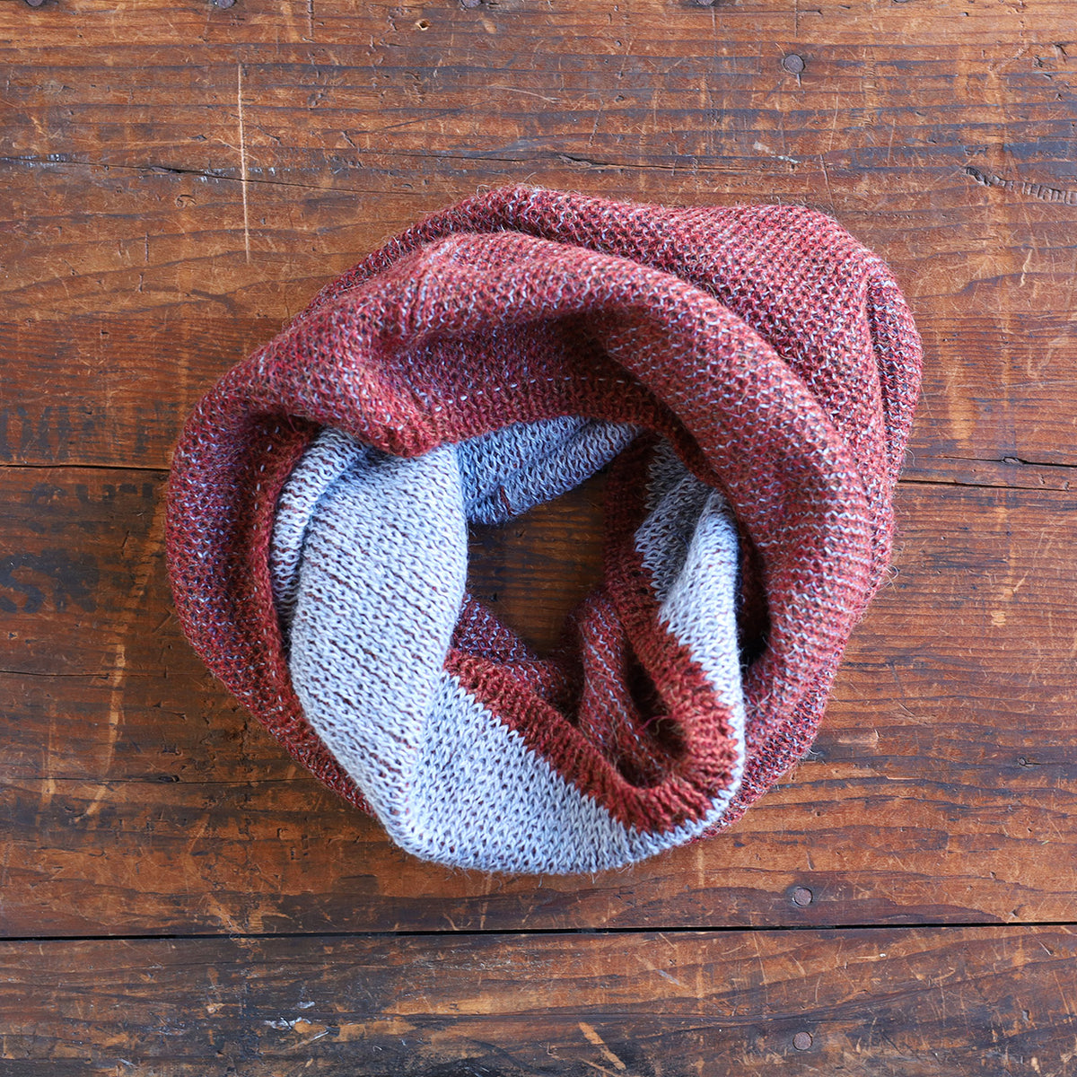 Reversible Double Knit Loop Scarf in Baby Alpaca (Adults)