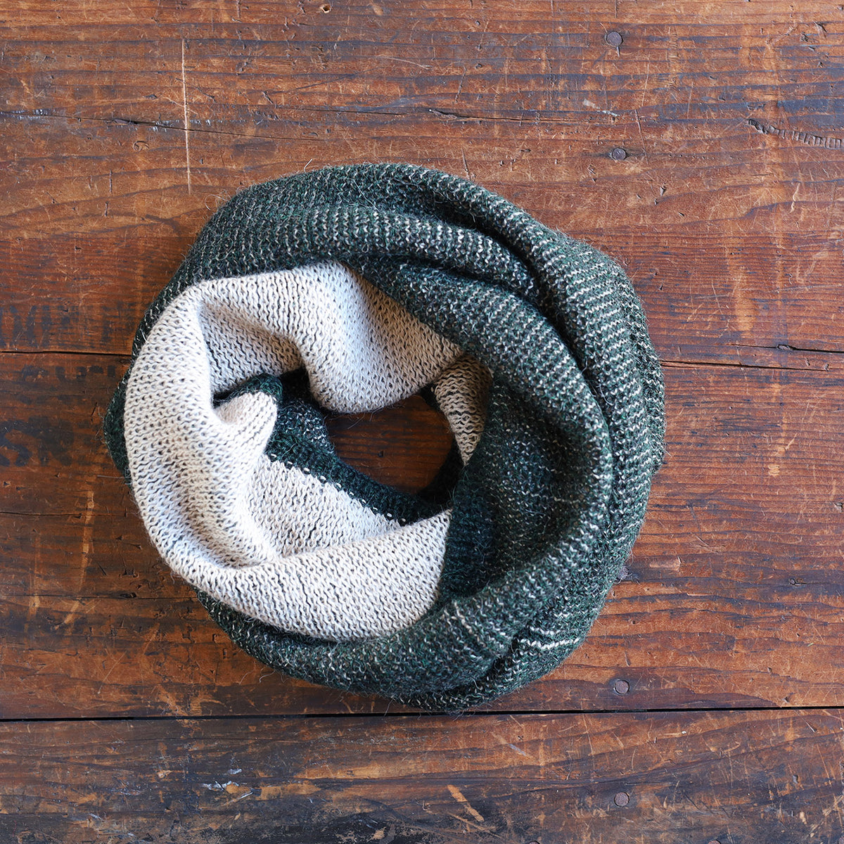 Reversible Double Knit Loop Scarf in Baby Alpaca (Adults)