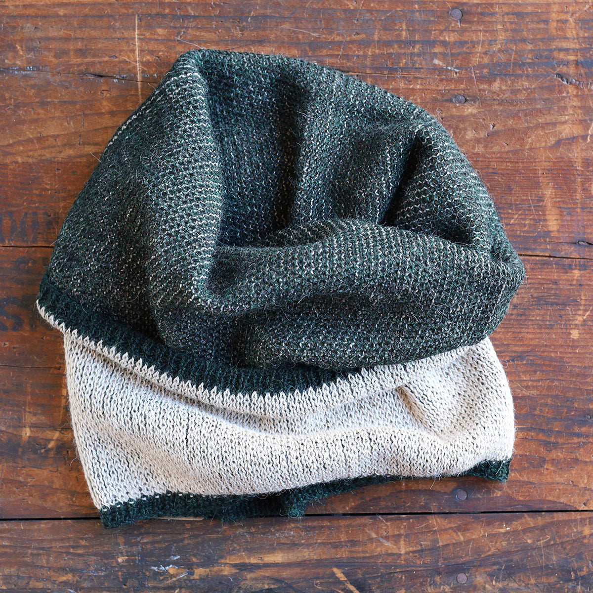 Reversible Double Knit Loop Scarf in Baby Alpaca (Adults)