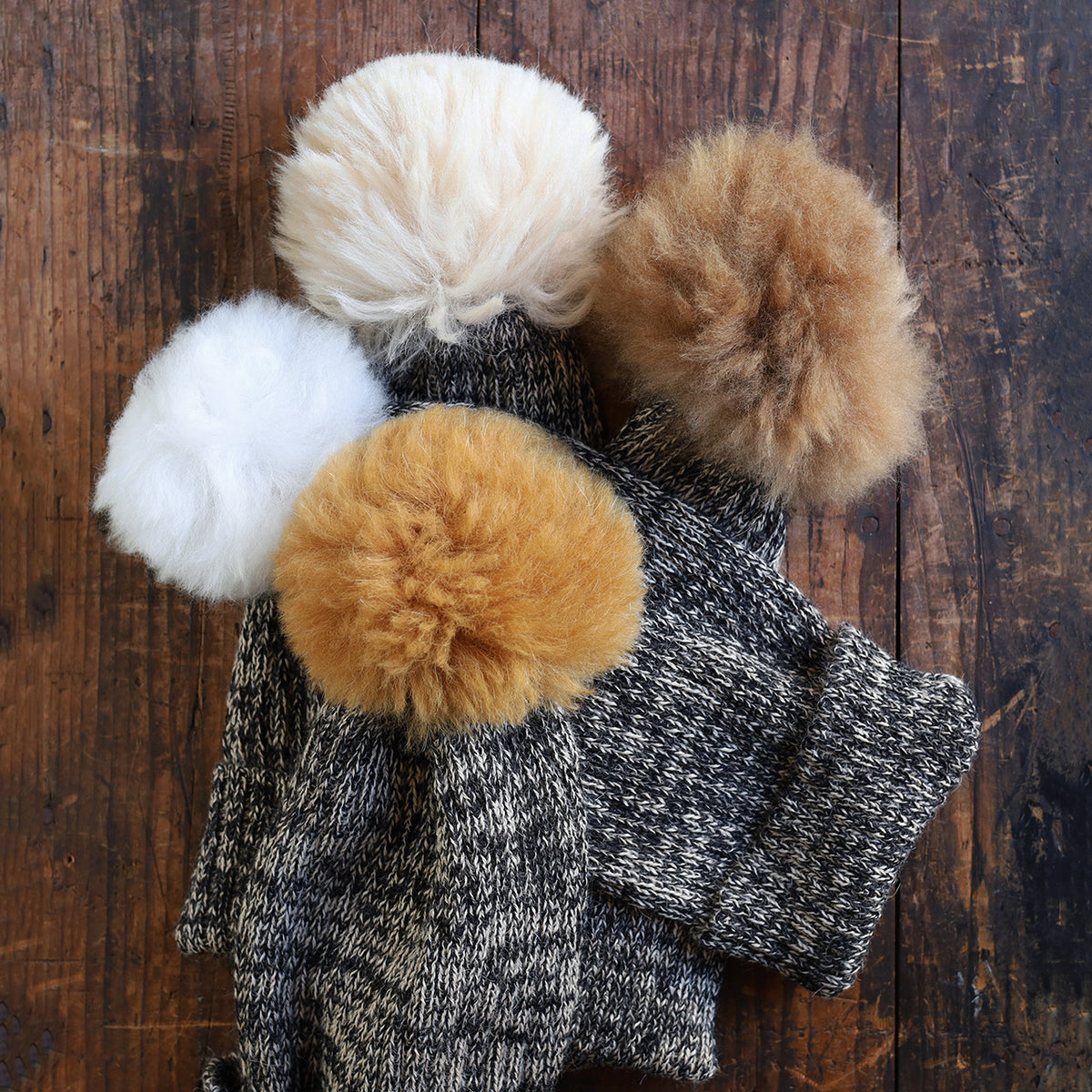 Pom-Pom Beanie - Baby Alpaca (Child-Adult)