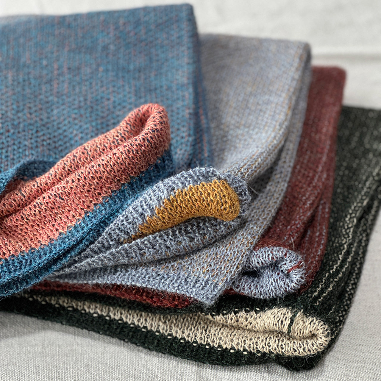 Reversible Double Knit Loop Scarf in Baby Alpaca (Adults)