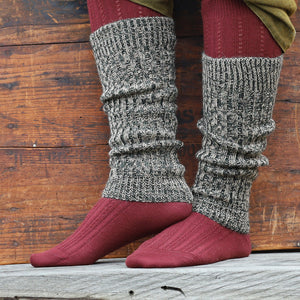 Ribbed Legwarmers - 100% Baby Alpaca - Two Tone Melange (Youth-Adult)
