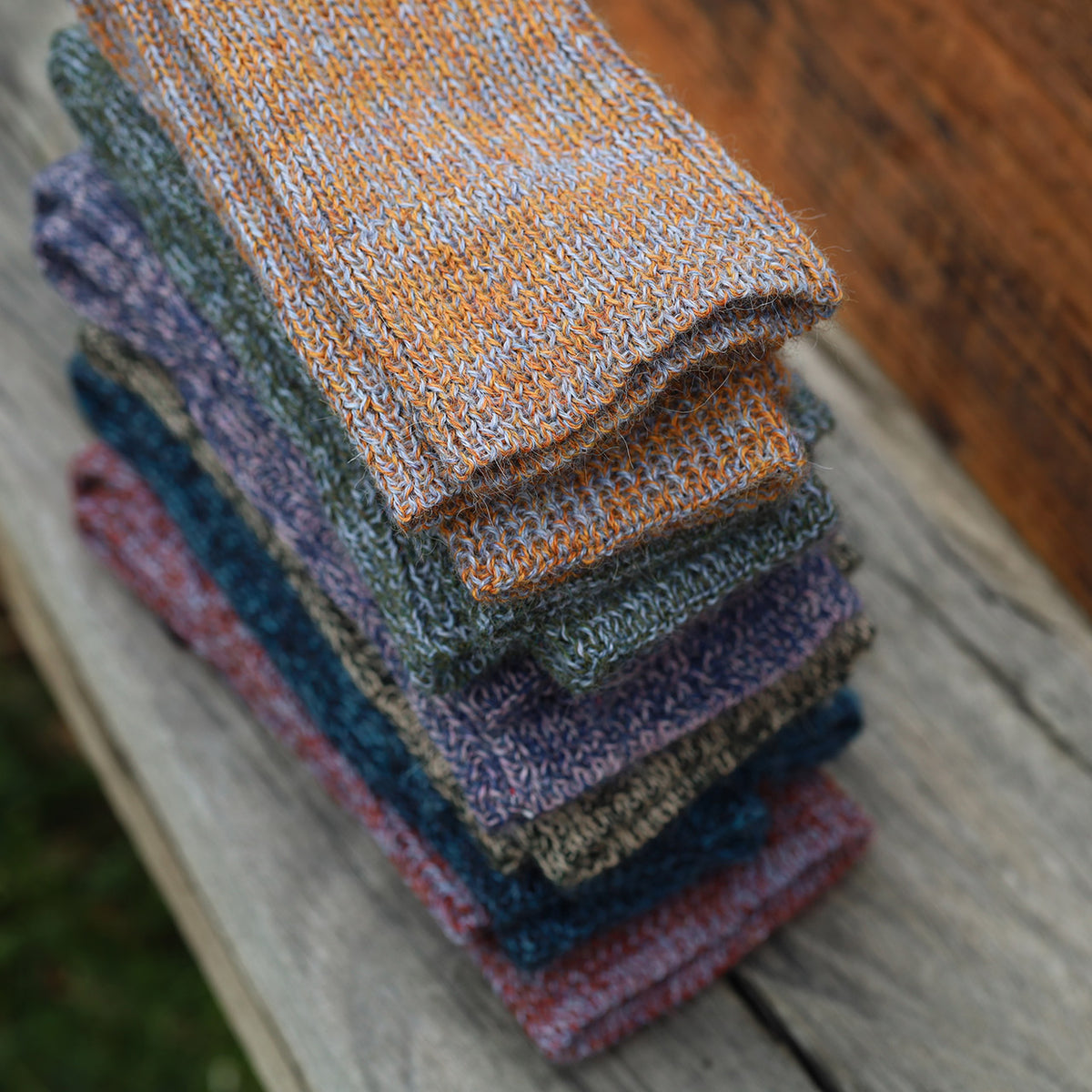 Ribbed Legwarmers - 100% Baby Alpaca - Two Tone Melange (Youth-Adult)