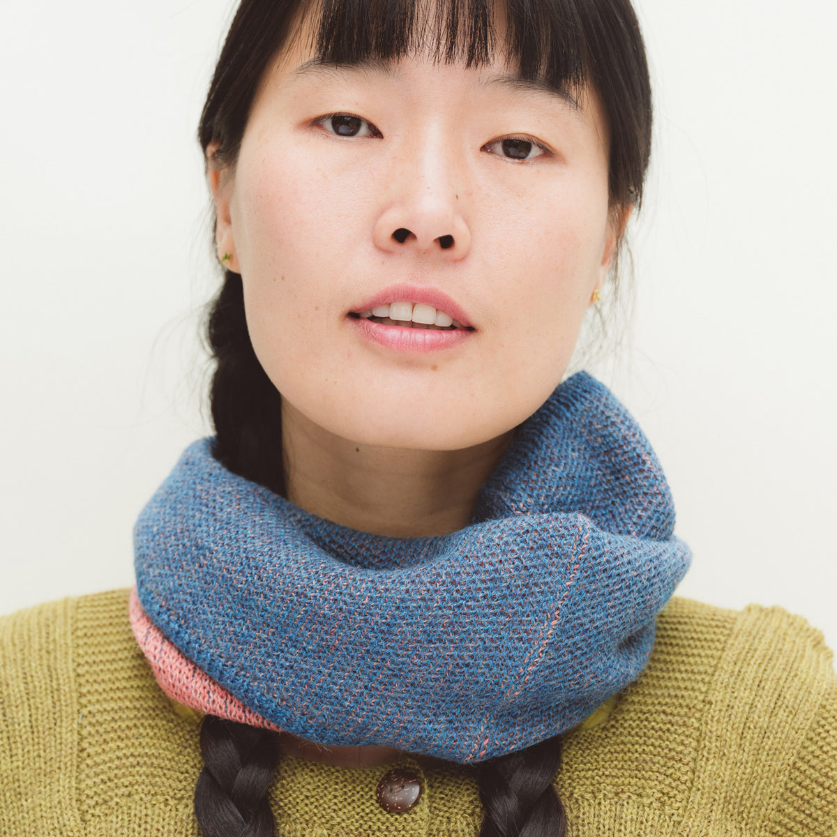 Reversible Double Knit Loop Scarf in Baby Alpaca (Adults)