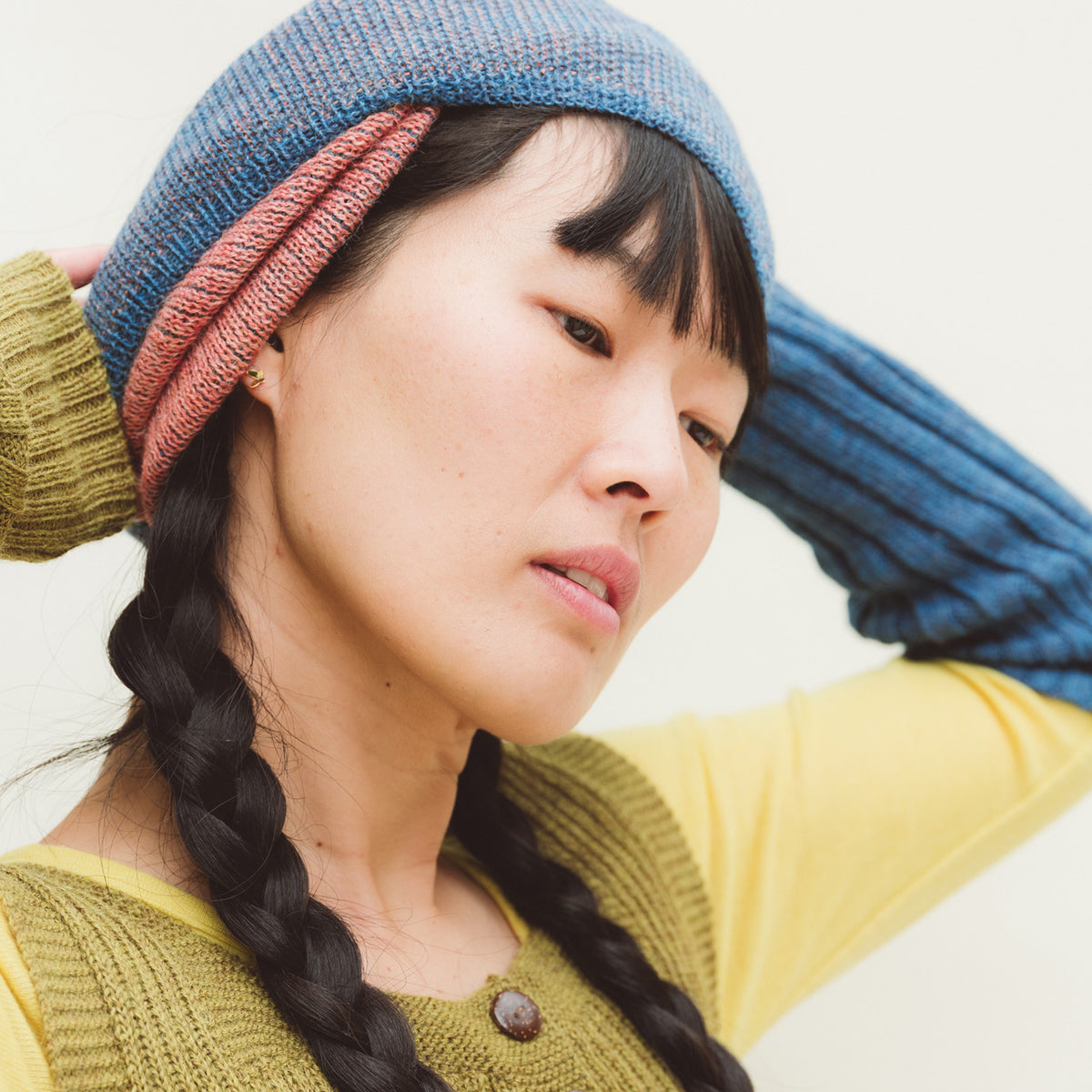 Reversible Double Knit Loop Scarf in Baby Alpaca (Adults)