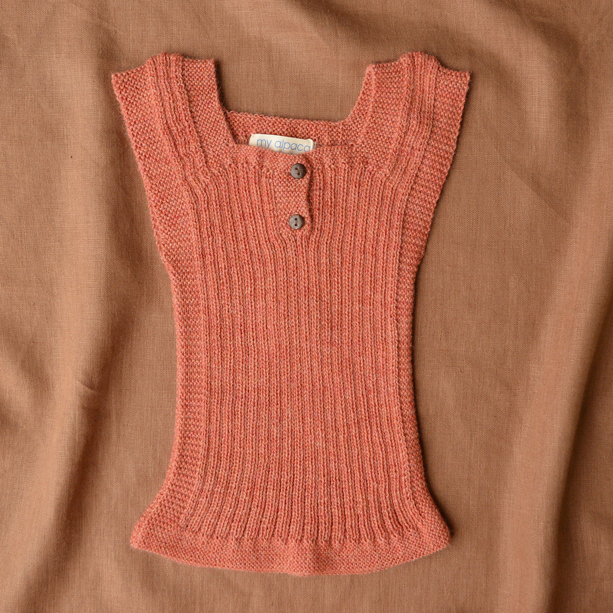 Rico Vest - 100% Baby Alpaca - Sherbet (3-9m) *Last One!
