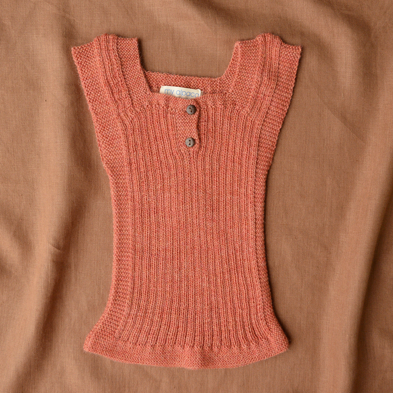 Rico Vest - 100% Baby Alpaca - Sherbet (3-9m) *Last One!