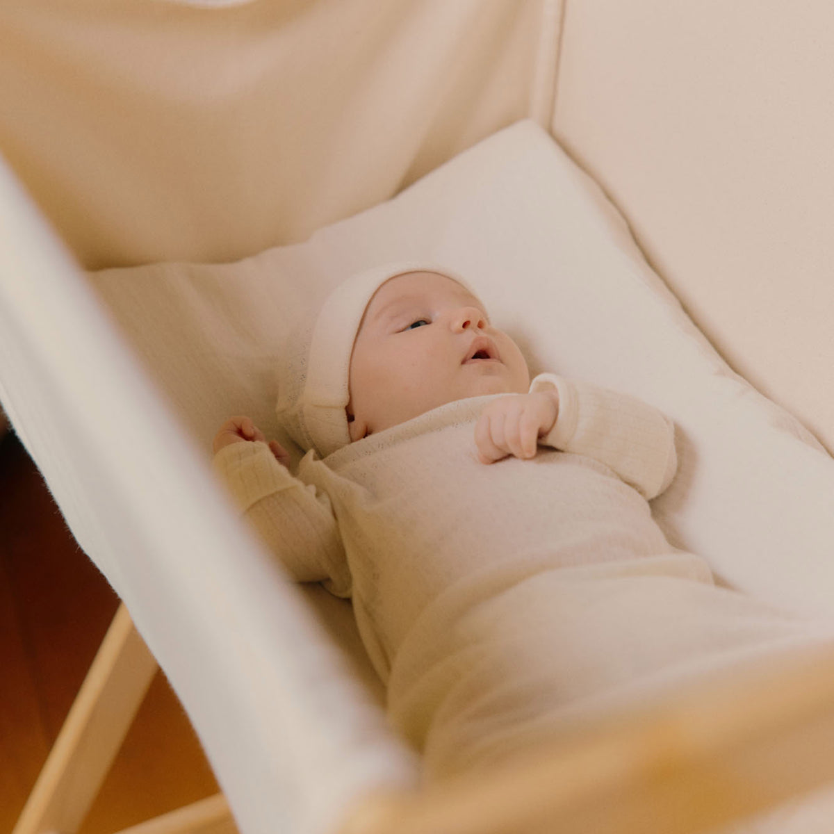 Baby Body Long Sleeve 100% Merino - Pointelle Natural (0-2y)