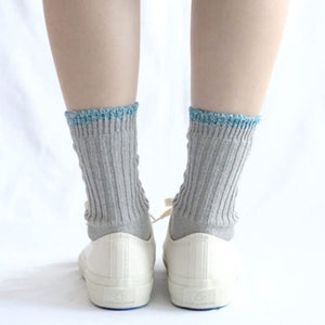 Boston Ribbed Crew Socks - Silk/Cotton (Adults) *Returning Spring
