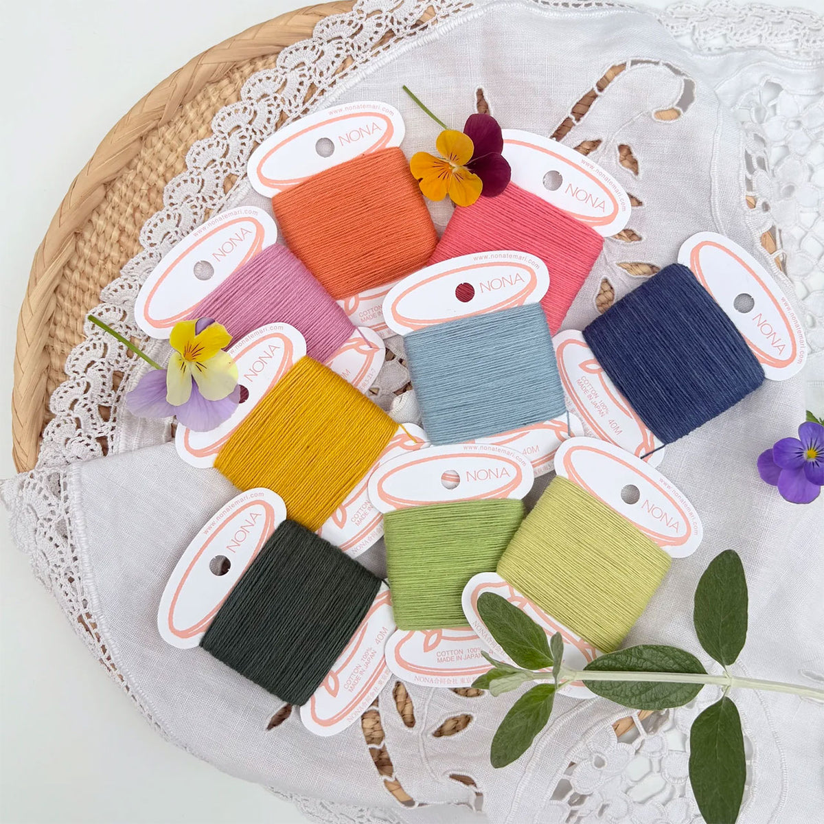 Plant Dyed Embroidery/Mending Thread Cards - 100% Cotton