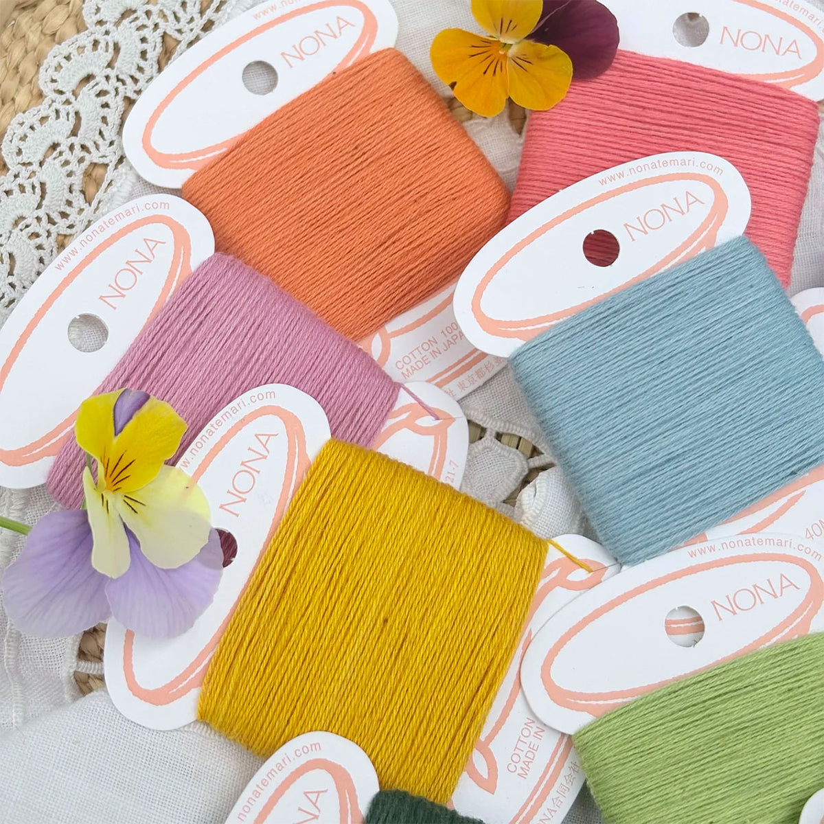 Plant Dyed Embroidery/Mending Thread Cards - 100% Cotton