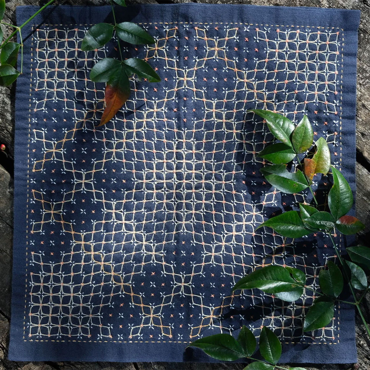 KAREHA Sashiko Pattern Needlework Kit - Plant Dyed