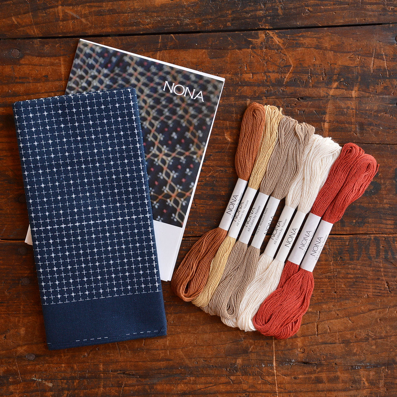 KAREHA Sashiko Pattern Needlework Kit - Plant Dyed