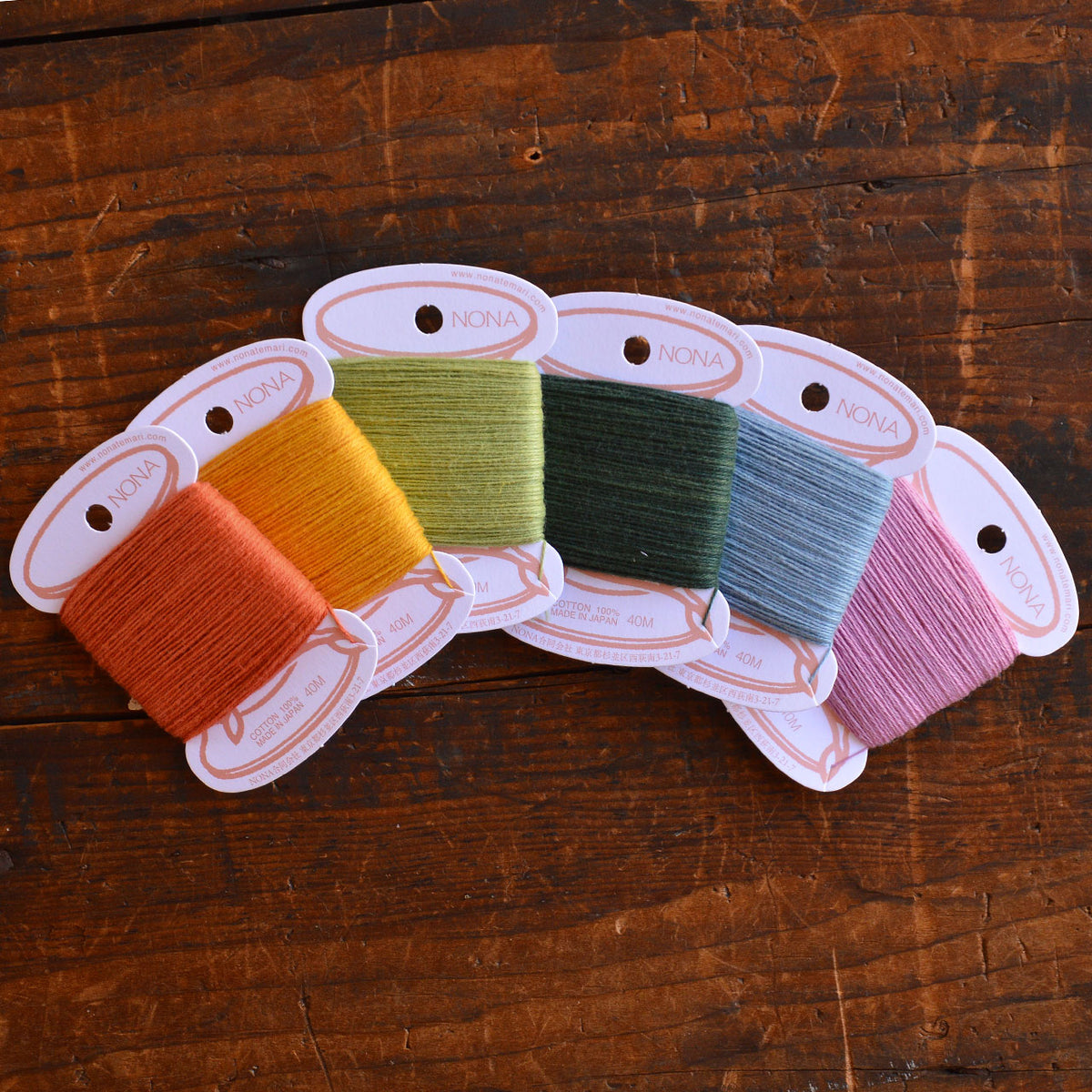 Plant Dyed Embroidery/Mending Thread Cards - 100% Cotton