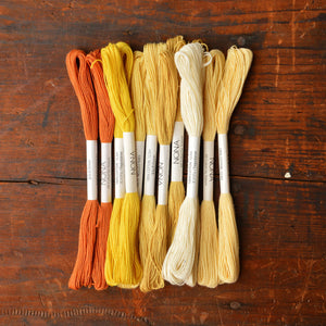 Plant Dyed Sashiko Embroidery and Mending Thread - 100% Cotton - Yellows (12.5m)