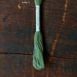 Plant Dyed Sashiko Embroidery and Mending Thread - 100% Cotton - Greens (12.5m)