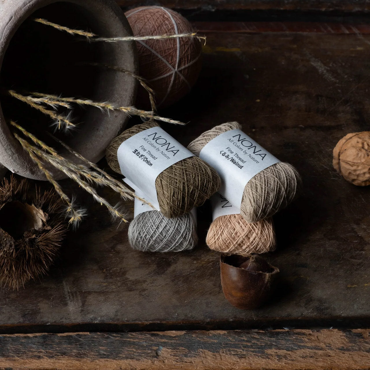 Plant Dyed Embroidery and Mending FINE Thread - 100% Cotton - Harvest Collection (Set of 4)