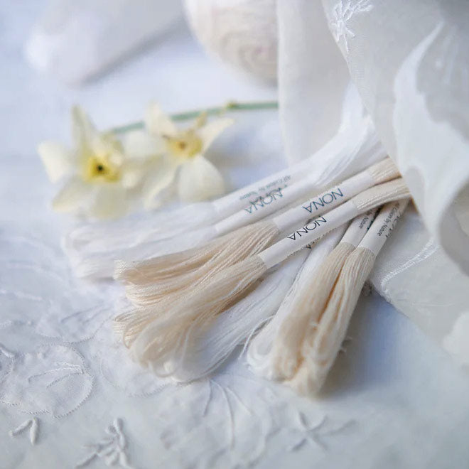 Sashiko Embroidery and Mending Thread - 100% Cotton - Ecru/White (Set of 8)