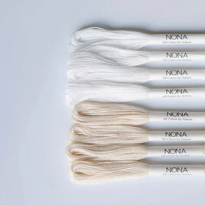 Sashiko Embroidery and Mending Thread - 100% Cotton - Ecru/White (Set of 8)
