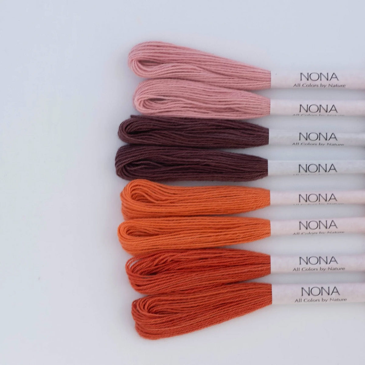Plant Dyed Sashiko Embroidery and Mending Thread - 100% Cotton - Roots Collection (Set of 8)