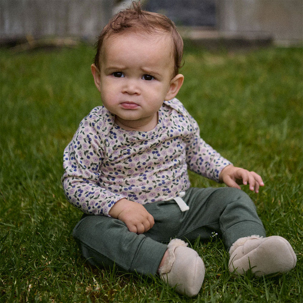 Baby Body Long Sleeve - 100% Organic Merino - Briarwood Lilac (0-24m)