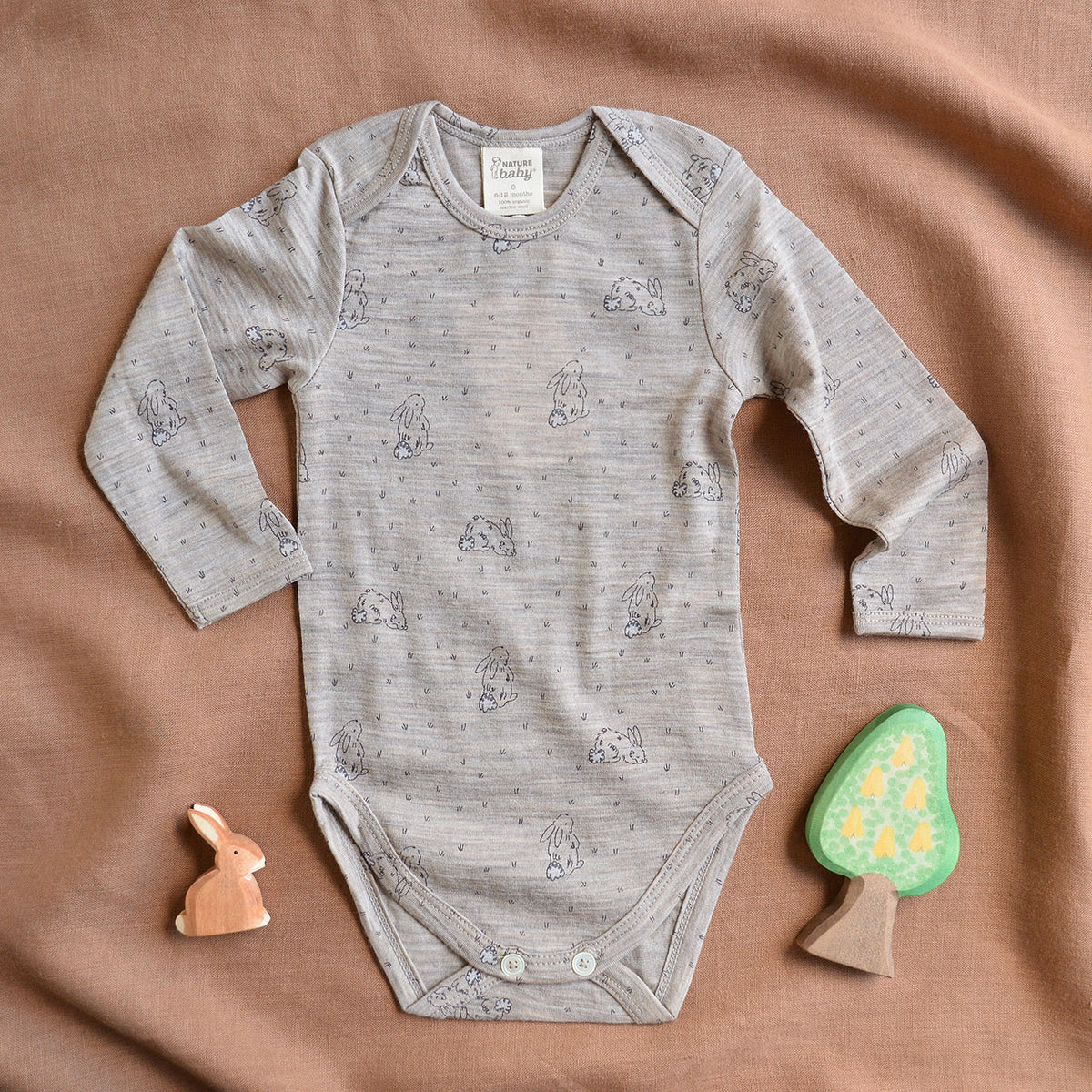 Baby Body Long Sleeve - 100% Organic Merino - Bramble Burrow (0-24m)