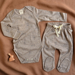 Baby Pants with Feet - 100% Organic Merino - Bramble Burrow (0-12m)