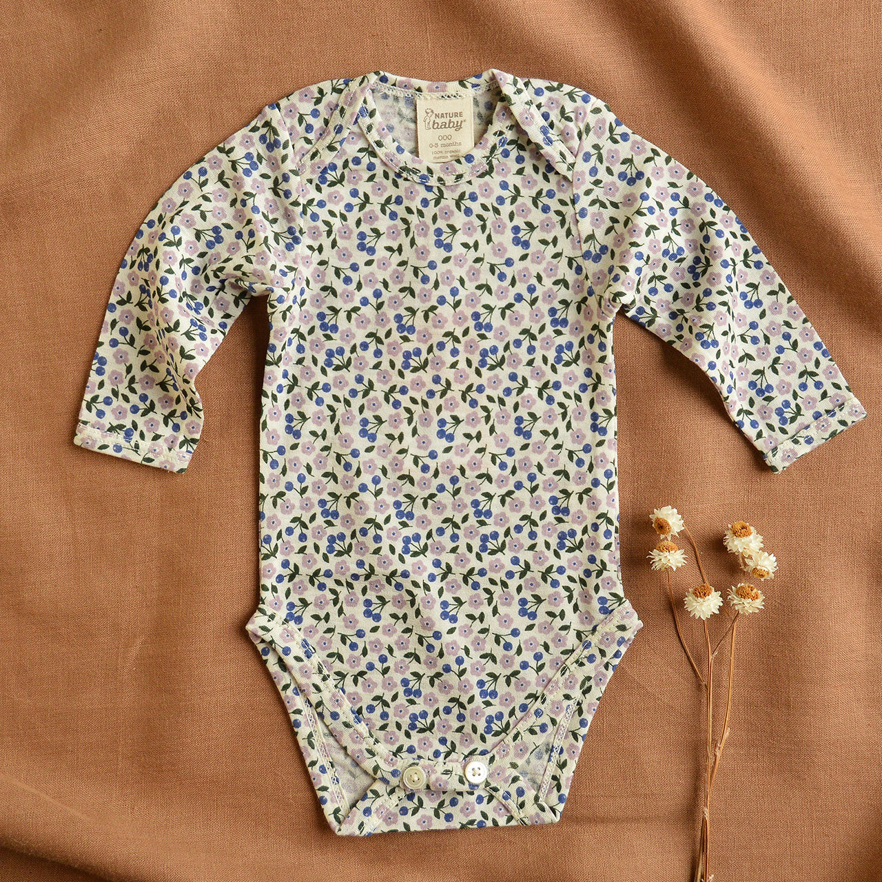 Baby Body Long Sleeve - 100% Organic Merino - Briarwood Lilac (0-24m)