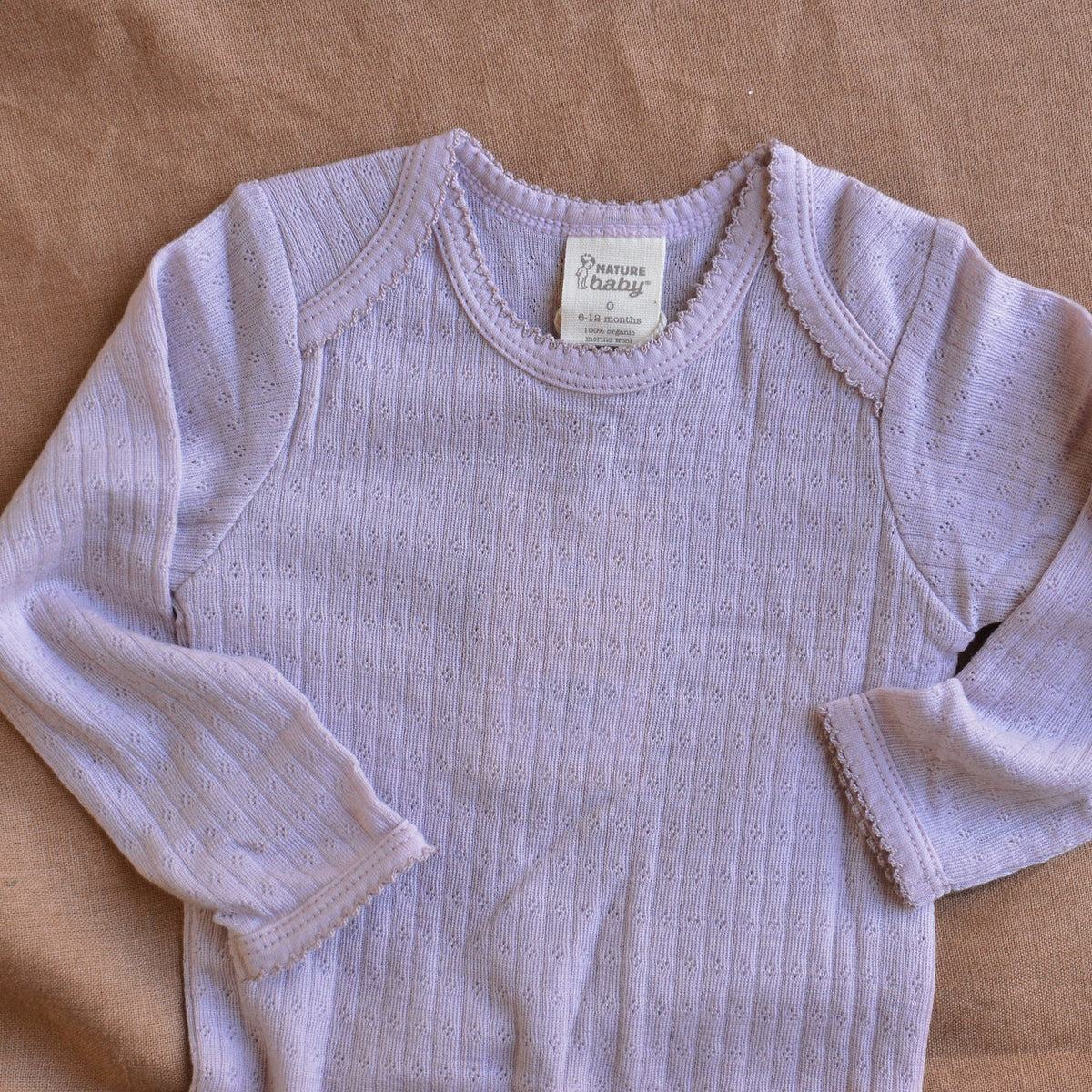 Baby Body Longsleeve - 100% Organic Merino Pointelle (0-2y)