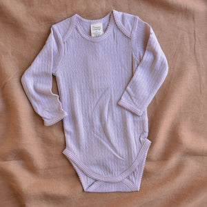 Pointelle Baby Body Longsleeve - 100% Organic Merino (0-2y)