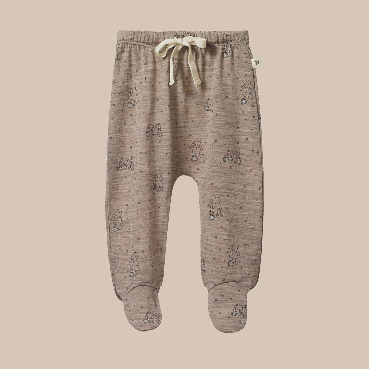 Baby Pants with Feet - 100% Organic Merino - Bramble Burrow (0-12m)