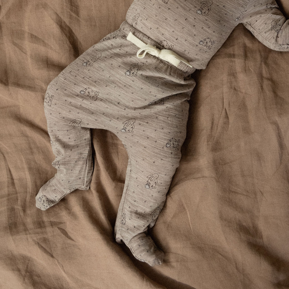 Baby Pants with Feet - 100% Organic Merino - Bramble Burrow (0-12m)