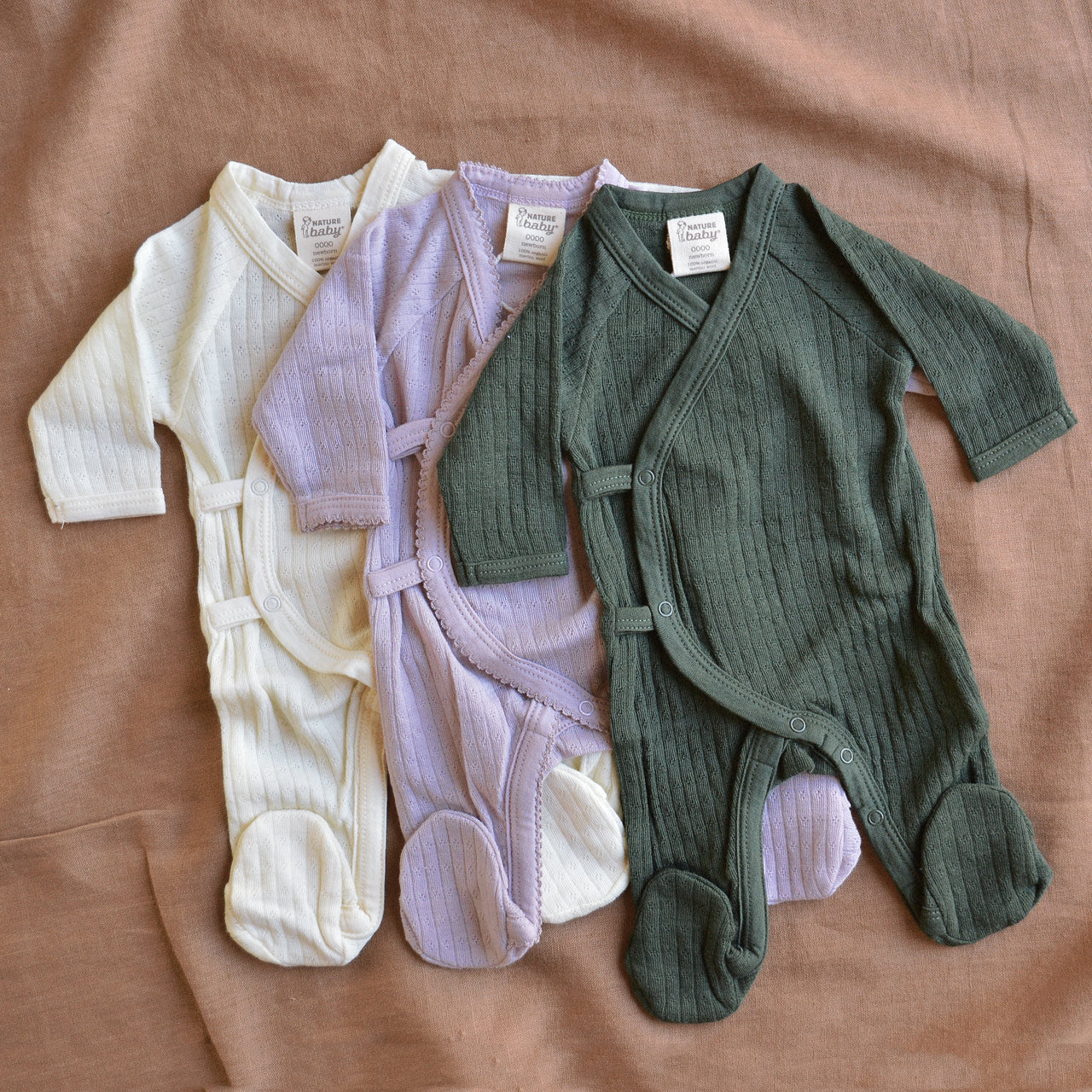 Pointelle Baby Kimono Sleep Suit - 100% Organic Merino (Newborn-6m)