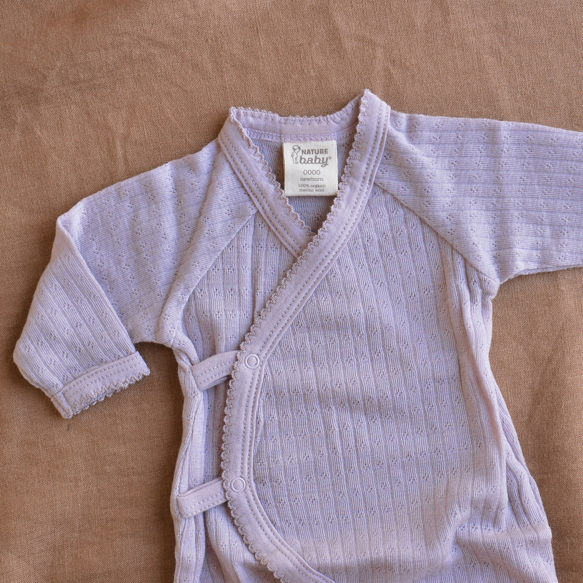 Pointelle Baby Kimono Sleep Suit - 100% Organic Merino (Newborn-6m)