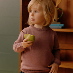 Knit Pullover - 100% Organic Merino - Toffee Stripe (6m-4y)
