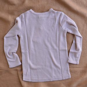 Pointelle Merino Long Sleeve Cloud Top - Lilac (6m-6y)