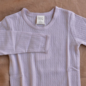 Pointelle Merino Long Sleeve Cloud Top - Lilac (6m-6y)