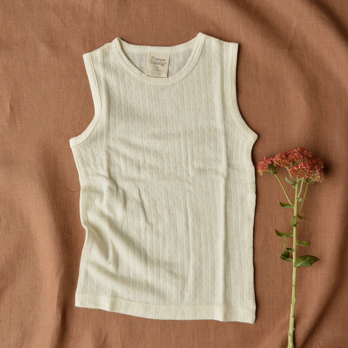 Child’s Sleeveless Vest - Organic Merino Pointelle (0-6y)