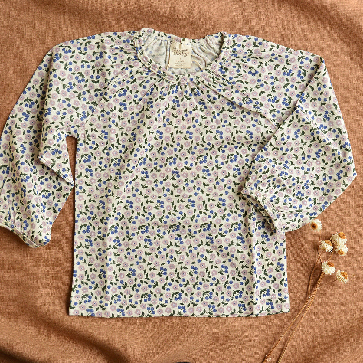 Childs Gretal Top - 100% Organic Merino - Briarwood Lilac (6m-6y)