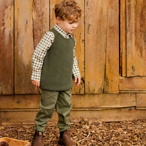 Knitted Vest - 100% Organic Merino - Toffee (6m-5y)