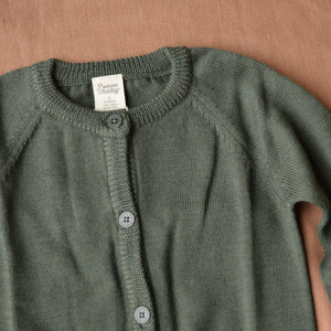 Knit Cardigan - Organic Merino - Thyme (3m-4y)