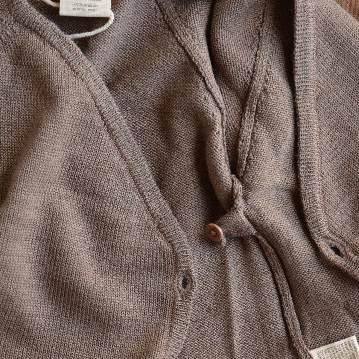 Baby Kimono Jacket - Organic Merino - Cub Marl (3-6m) *Last One!
