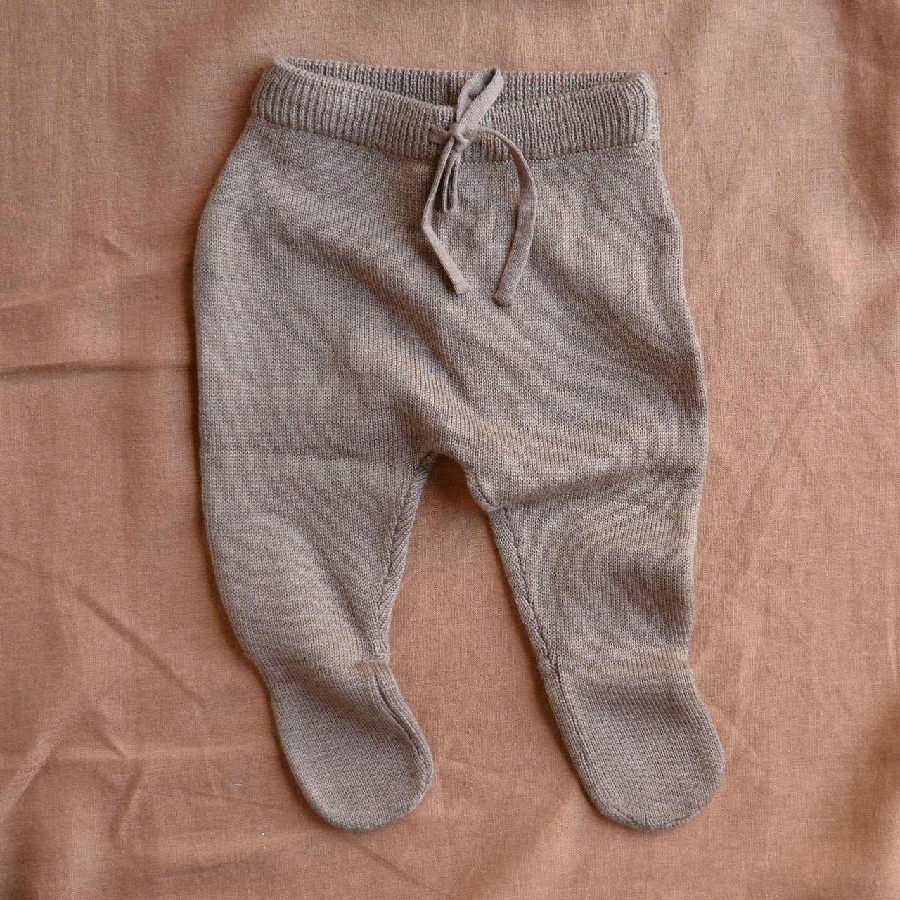 Baby Knitted Footed Romper Pants - 100% Organic Merino - Cub Marl (0-6m)