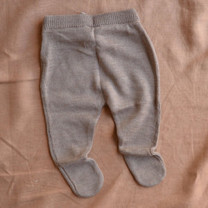 Baby Knitted Footed Romper Pants - 100% Organic Merino - Cub Marl (0-6m)