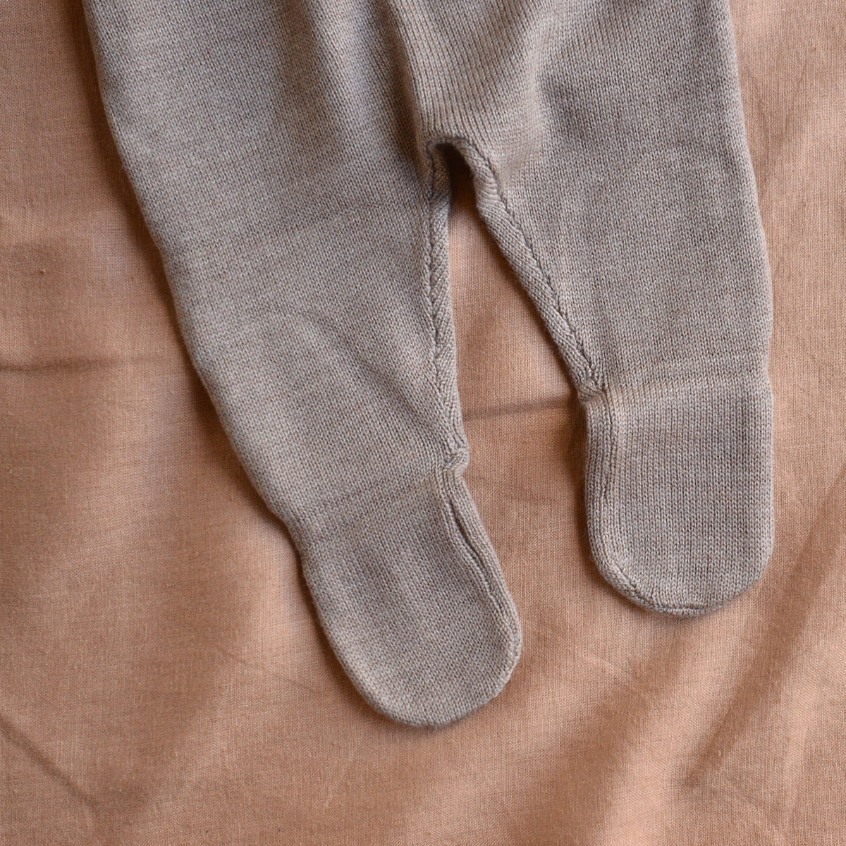 Baby Knitted Footed Romper Pants - 100% Organic Merino - Cub Marl (0-3m) *Last One!