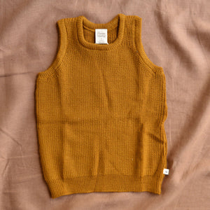 Knitted Vest - 100% Organic Merino - Toffee (6m-5y)