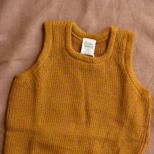 Knitted Vest - 100% Organic Merino - Toffee (6m-5y)