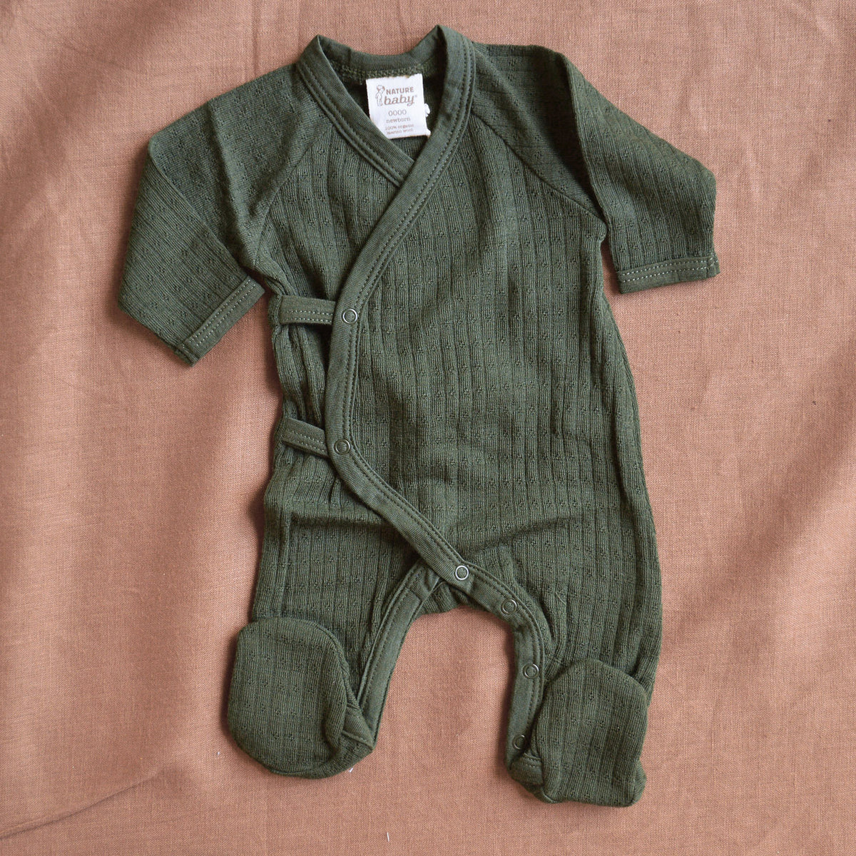 Pointelle Baby Kimono Sleep Suit - 100% Organic Merino (Newborn-6m)