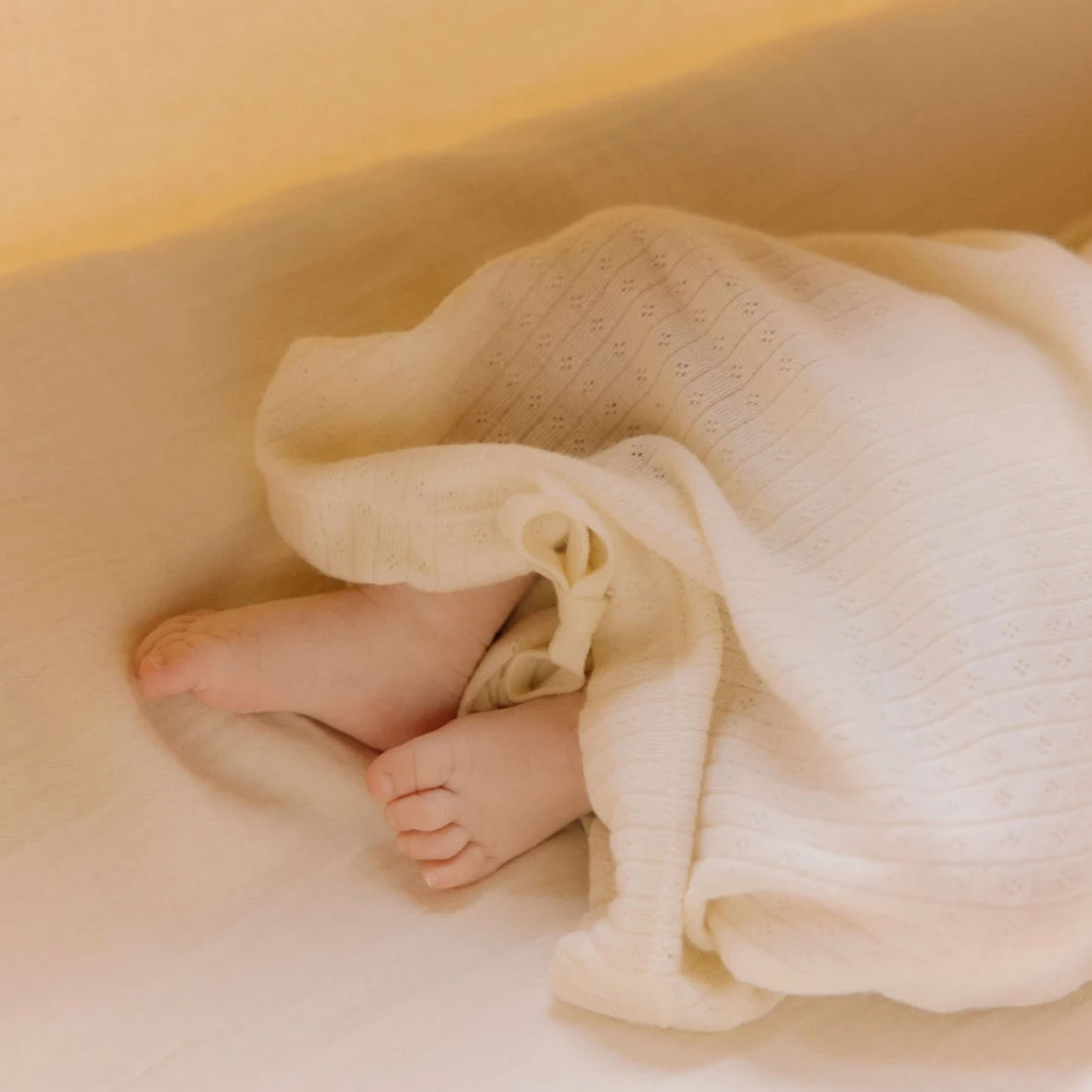 Pointelle Baby Sleep Gown - 100% Organic Merino - Natural (3-6m) *Last One!