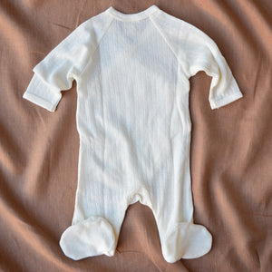 Pointelle Baby Kimono Sleep Suit - 100% Organic Merino (Newborn-6m)